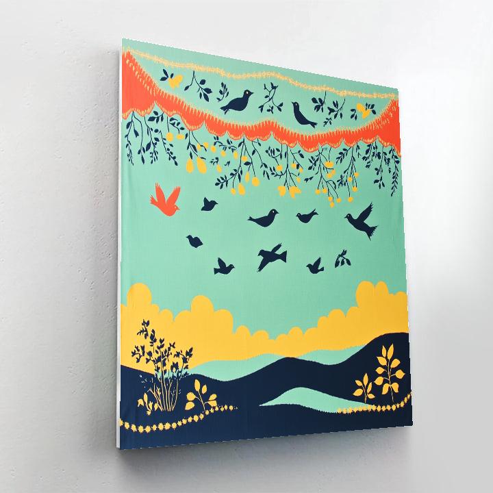 Frida Kahlo Inspired Otomi Sky Weave paint by color