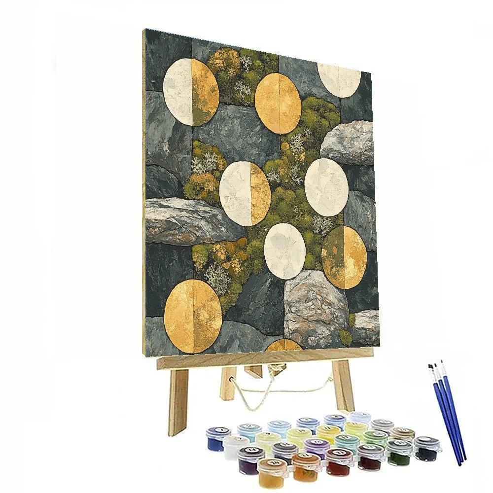 Gustav Klimt Inspired Golden Tundra Moss Map DIY paint by numbers