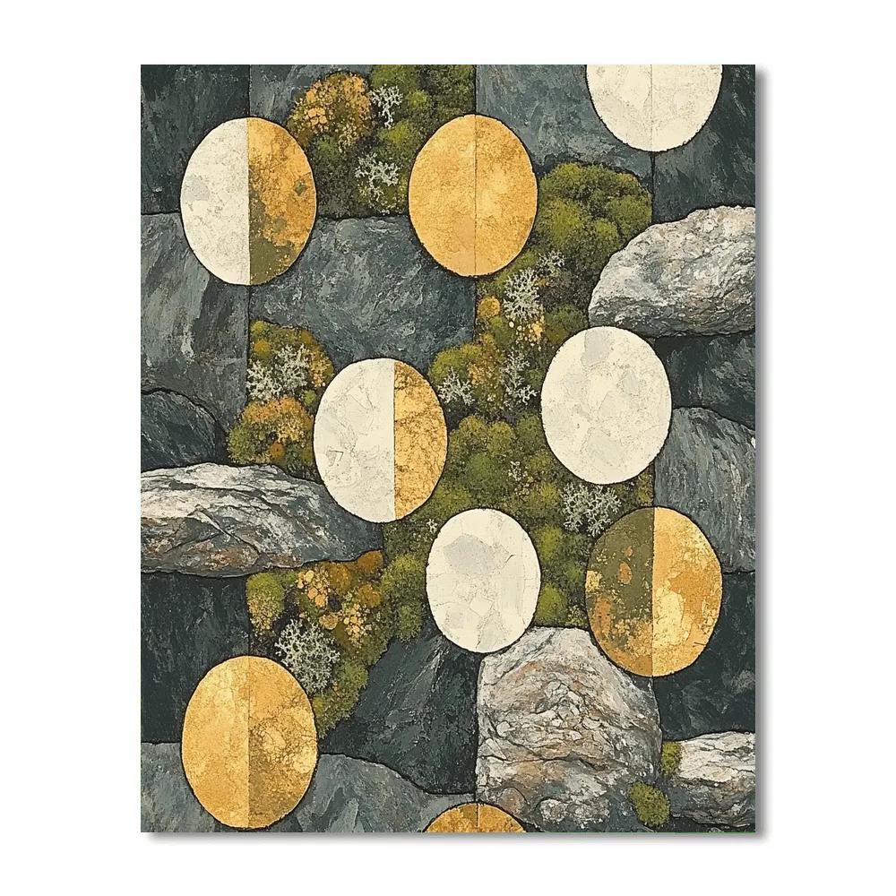Gustav Klimt Inspired Golden Tundra Moss Map DIY paint by numbers