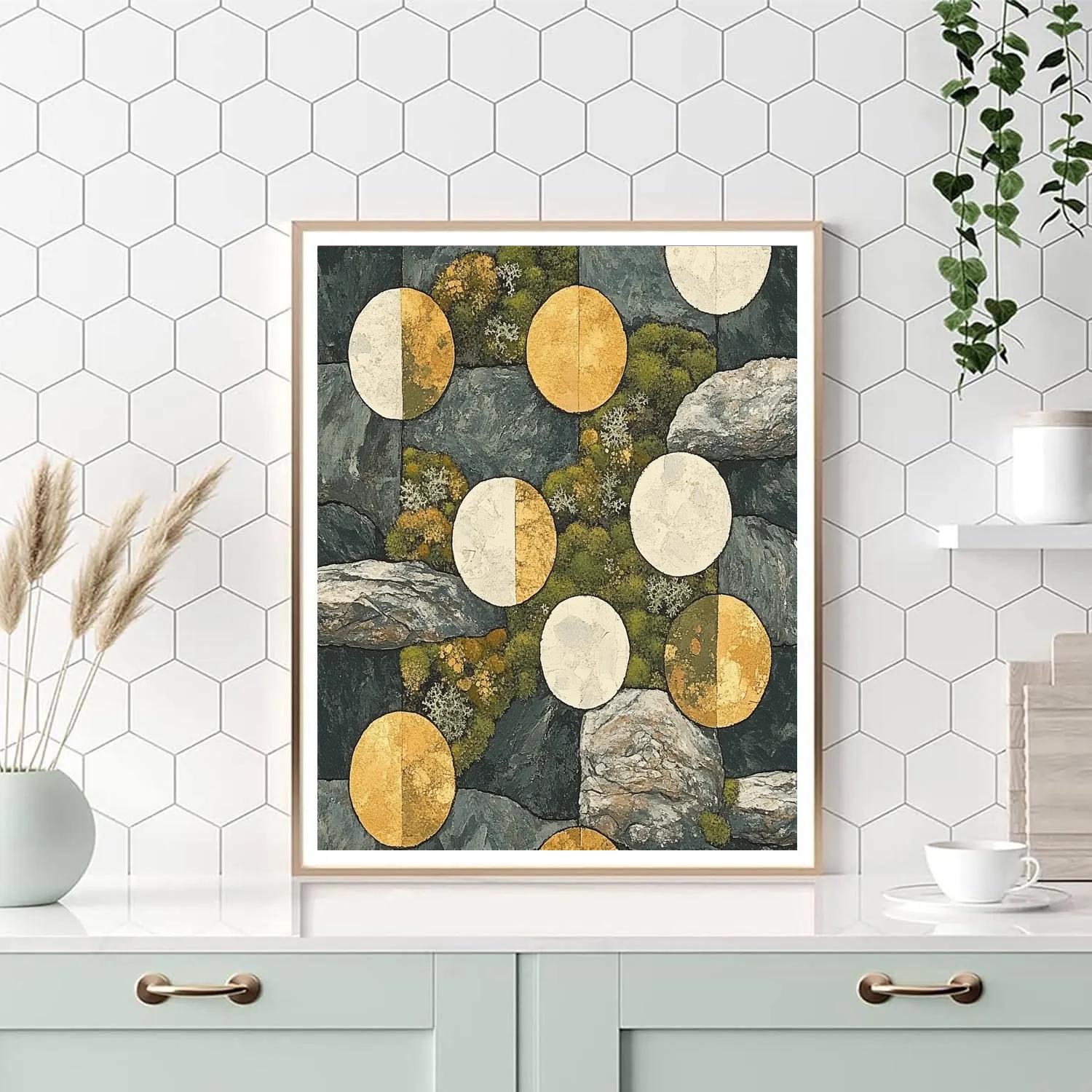 Gustav Klimt Inspired Golden Tundra Moss Map DIY paint by numbers