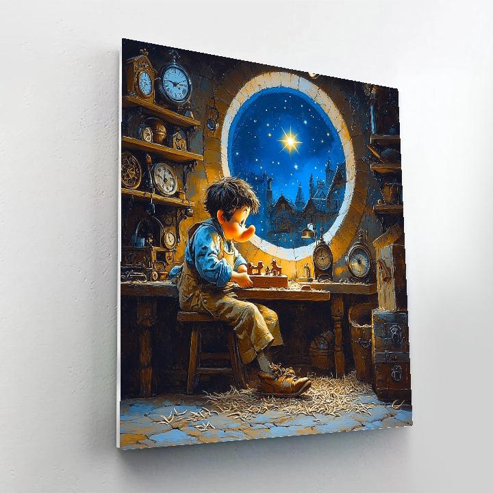 Geppetto Workshop Star Wish Window Disney Inspired paint by color