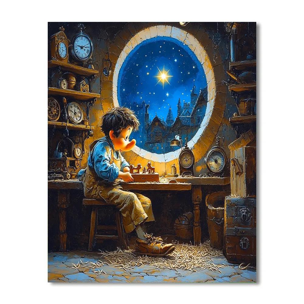 Geppetto Workshop Star Wish Window Disney Inspired paint by color