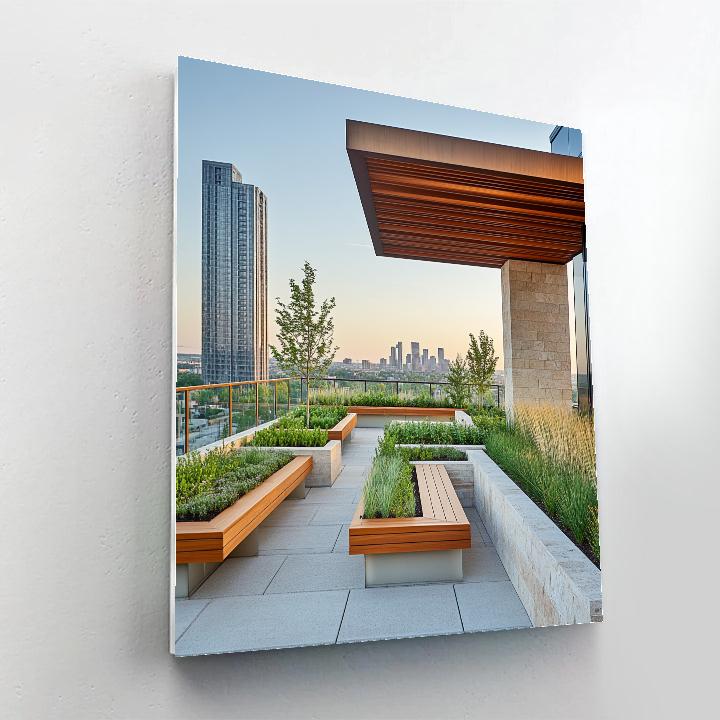 Frank Lloyd Wright Inspired Urban Rooftop Garden paint by numbers