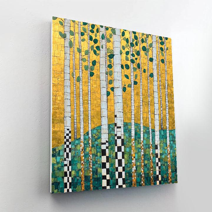 Gustav Klimt Inspired Gilded Birch Grove Number painting