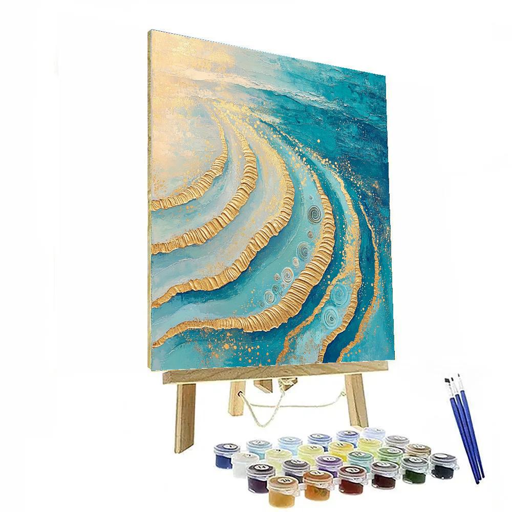 Gustav Klimt Inspired Ornamental Sandbar Currents Paint by numbers kits