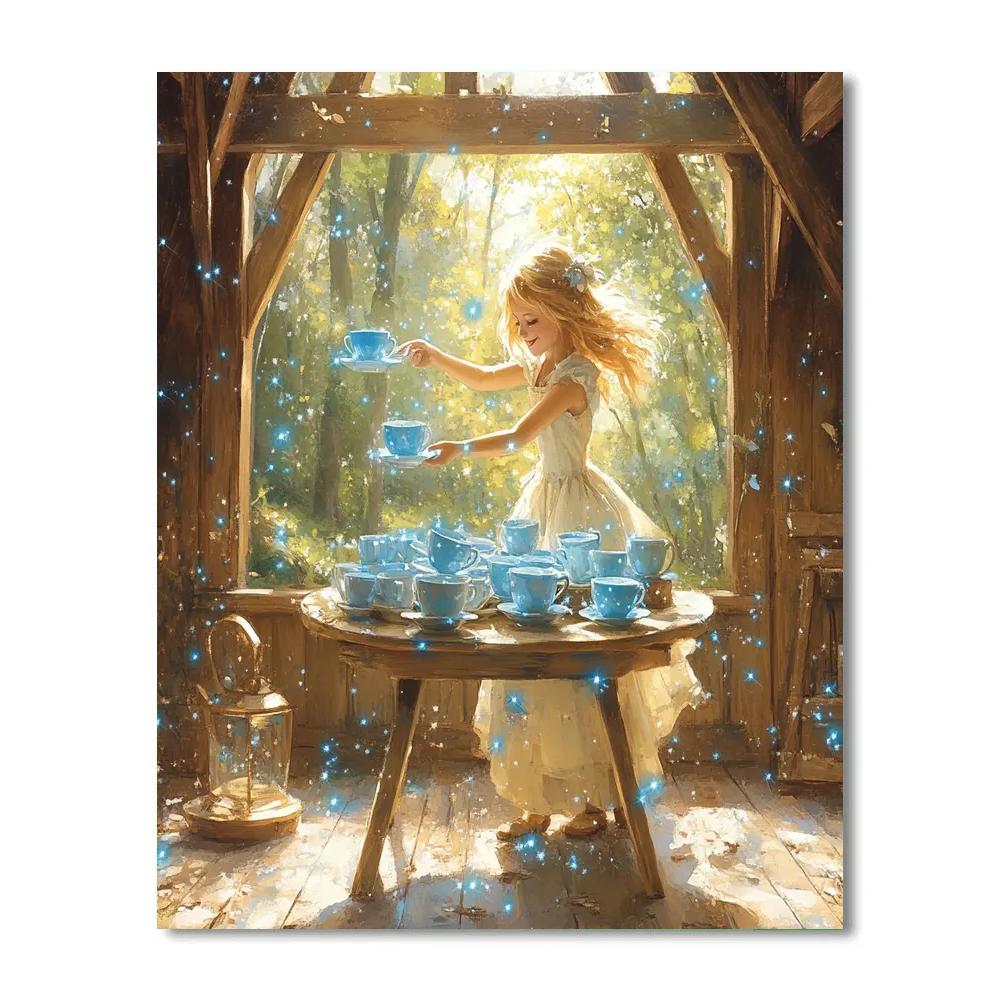 Merryweather Enchanted Teacup Tidy Time Disney Inspired painting number kit