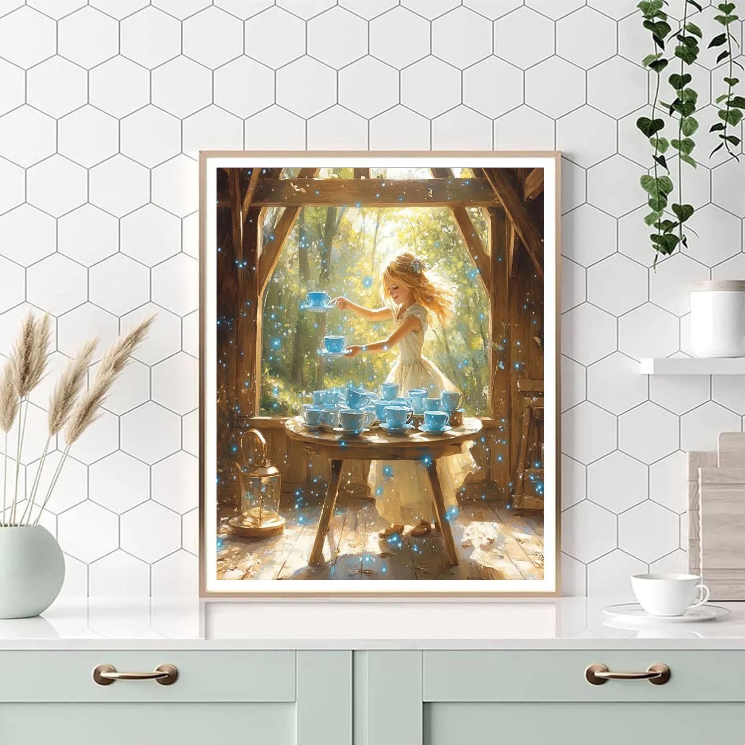 Merryweather Enchanted Teacup Tidy Time Disney Inspired painting number kit