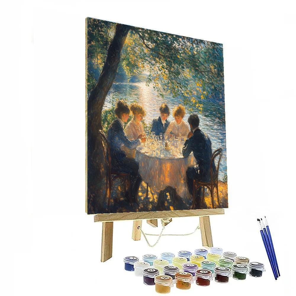 Pierre Auguste Renoir Inspired Riverside Cafe Gathering Paint by numbers art
