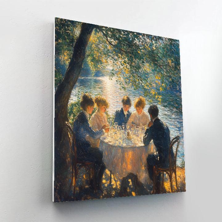 Pierre Auguste Renoir Inspired Riverside Cafe Gathering Paint by numbers art