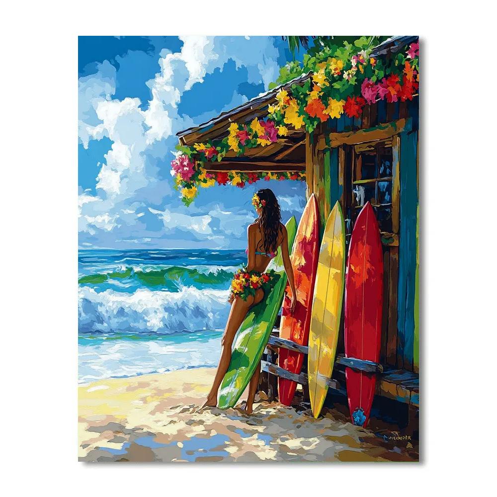 Nani Island Surf Shack Afternoon Disney Inspired Painting by numbers kit