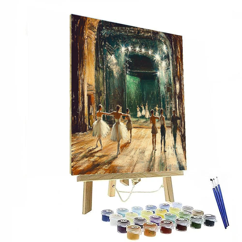 Edgar Degas Inspired Night Rehearsal In Empty Theater DIY paint by numbers