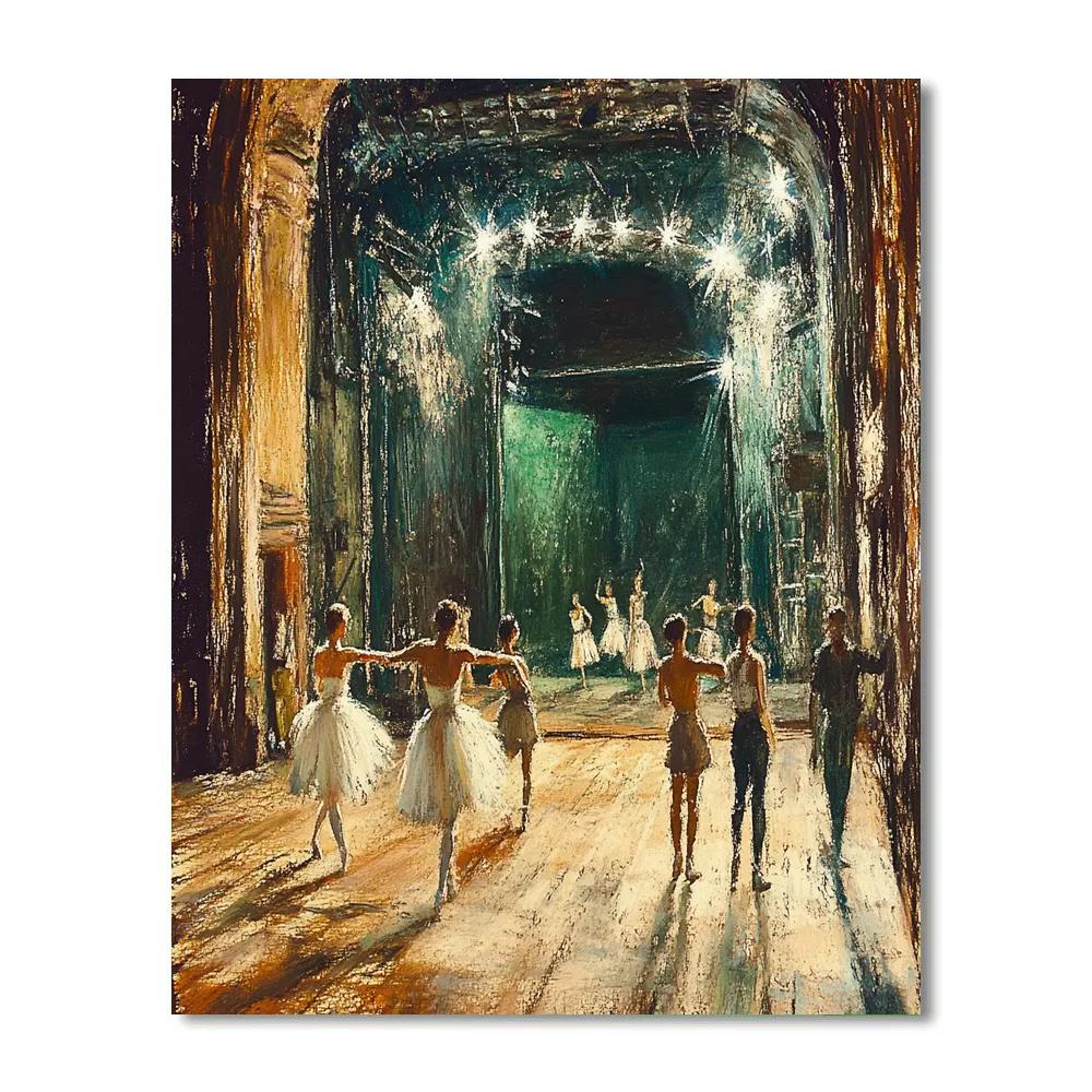 Edgar Degas Inspired Night Rehearsal In Empty Theater DIY paint by numbers