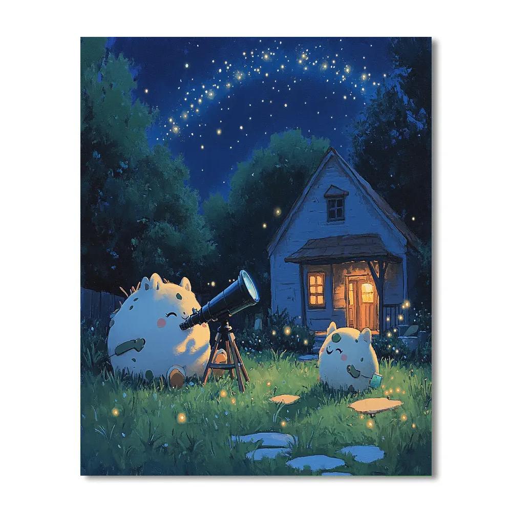 Jumba And Pleakley Backyard Alien Stargaze Disney Inspired Paint by numbers kits