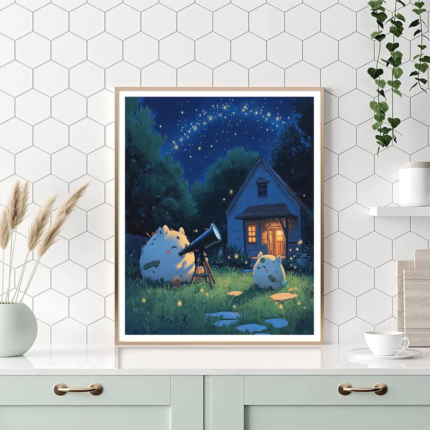 Jumba And Pleakley Backyard Alien Stargaze Disney Inspired Paint by numbers kits