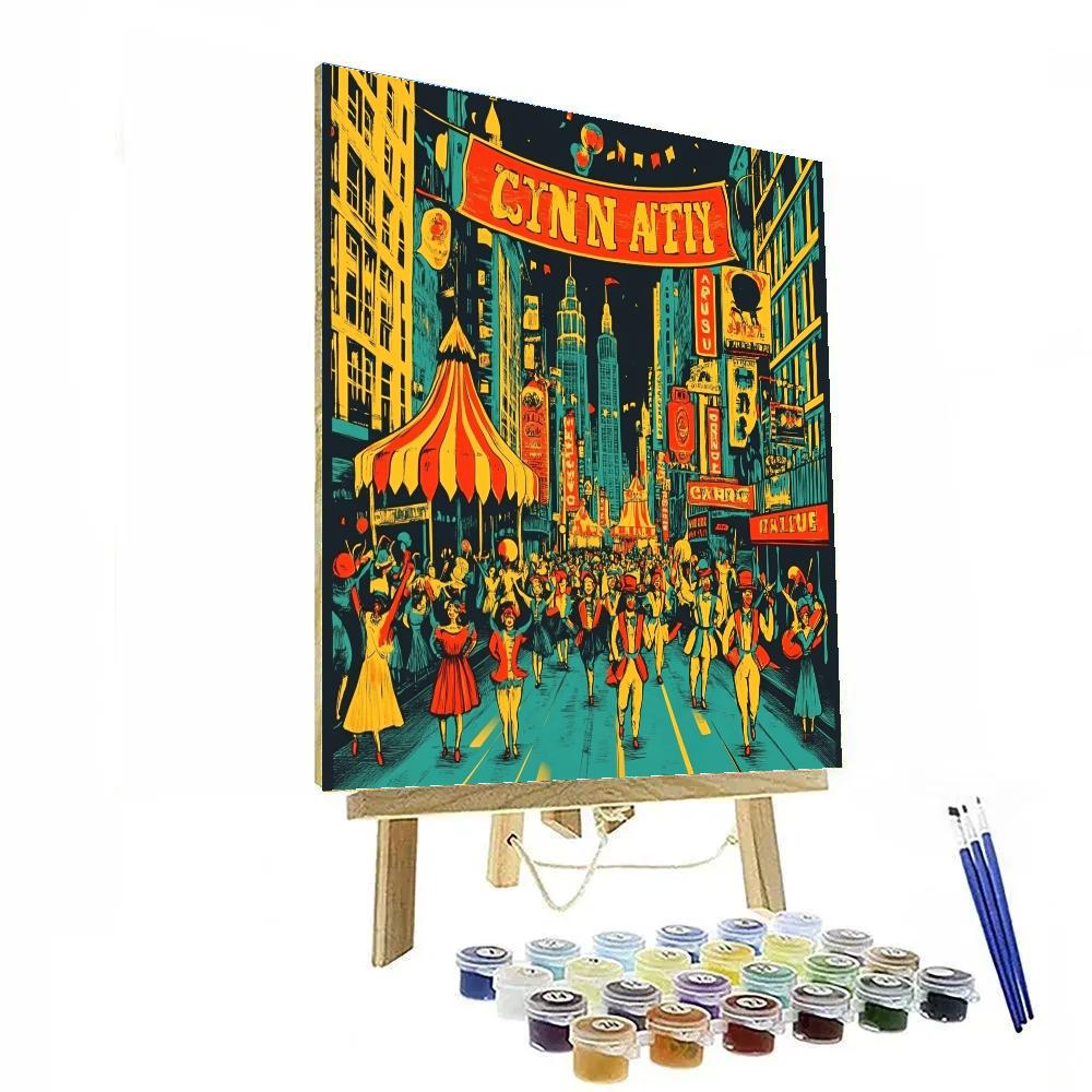 Henri De Toulouse Lautrec Inspired Street Circus Parade painting number kit