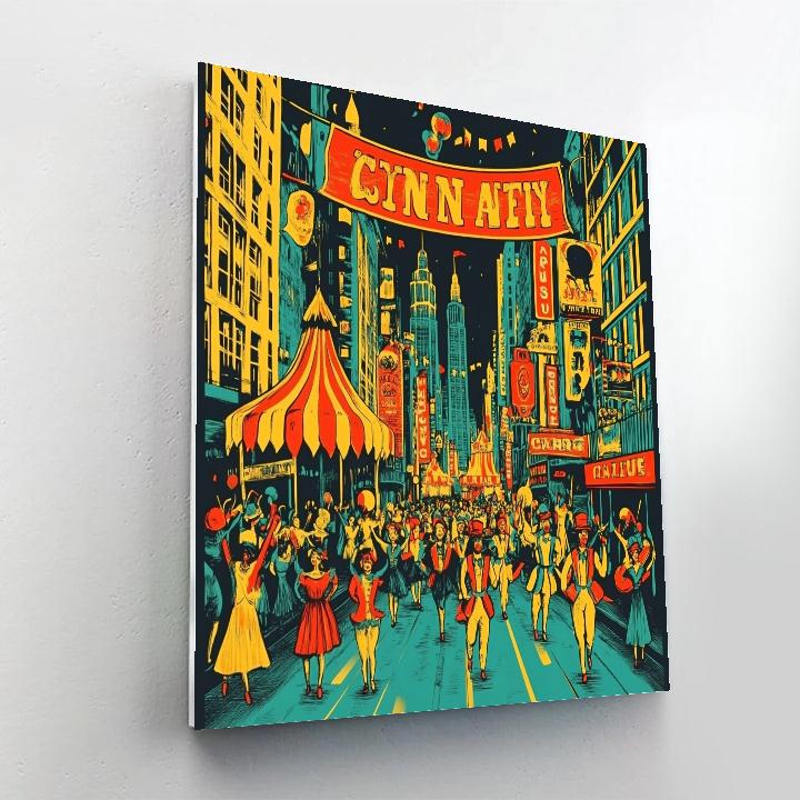 Henri De Toulouse Lautrec Inspired Street Circus Parade painting number kit