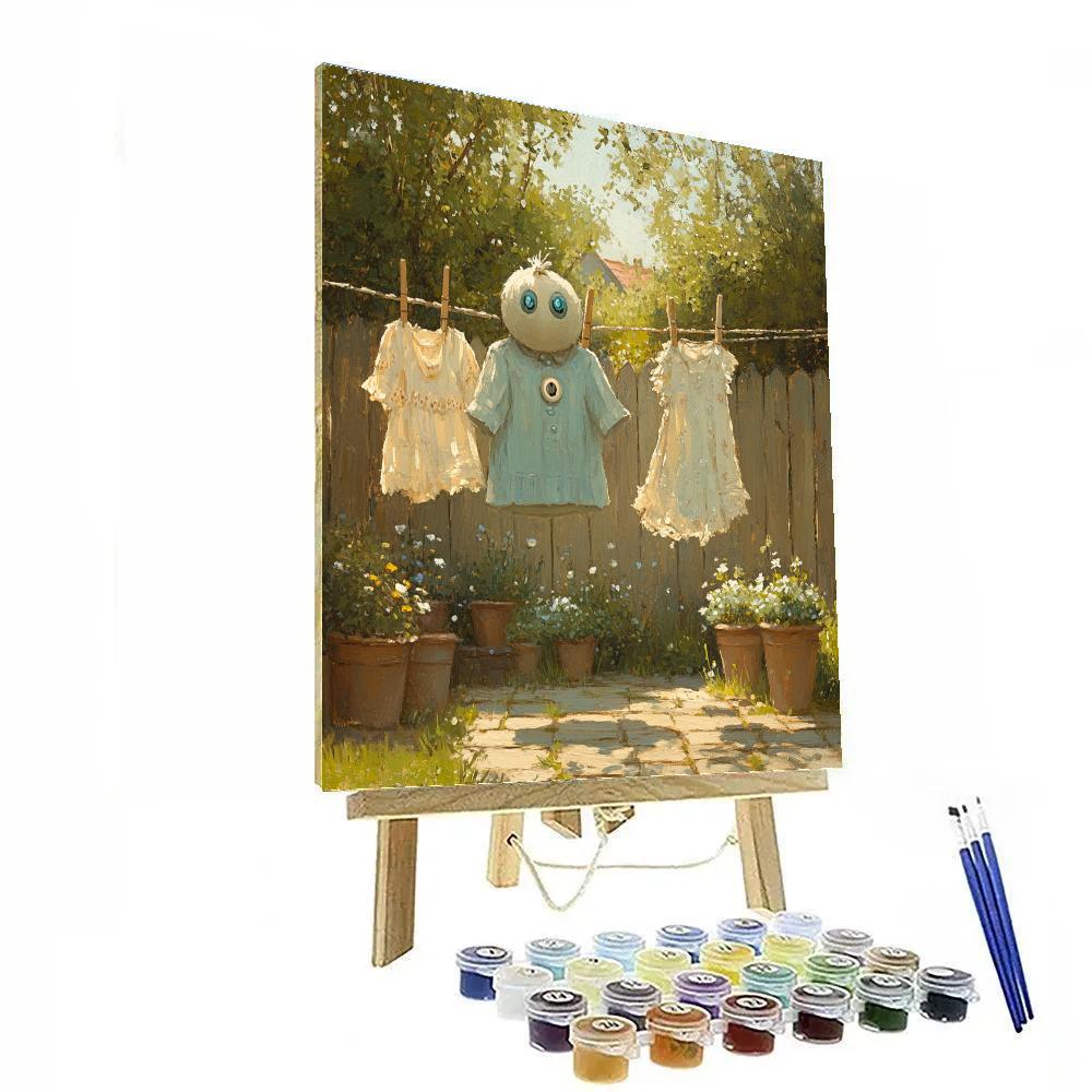 Scrump Garden Clothesline Breeze Disney Inspired Number painting