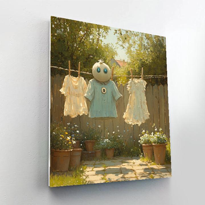 Scrump Garden Clothesline Breeze Disney Inspired Number painting