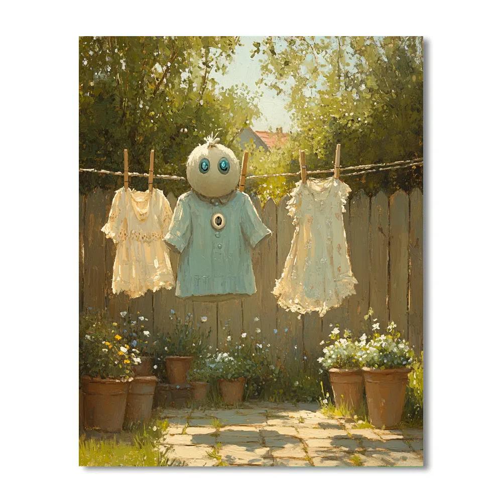 Scrump Garden Clothesline Breeze Disney Inspired Number painting