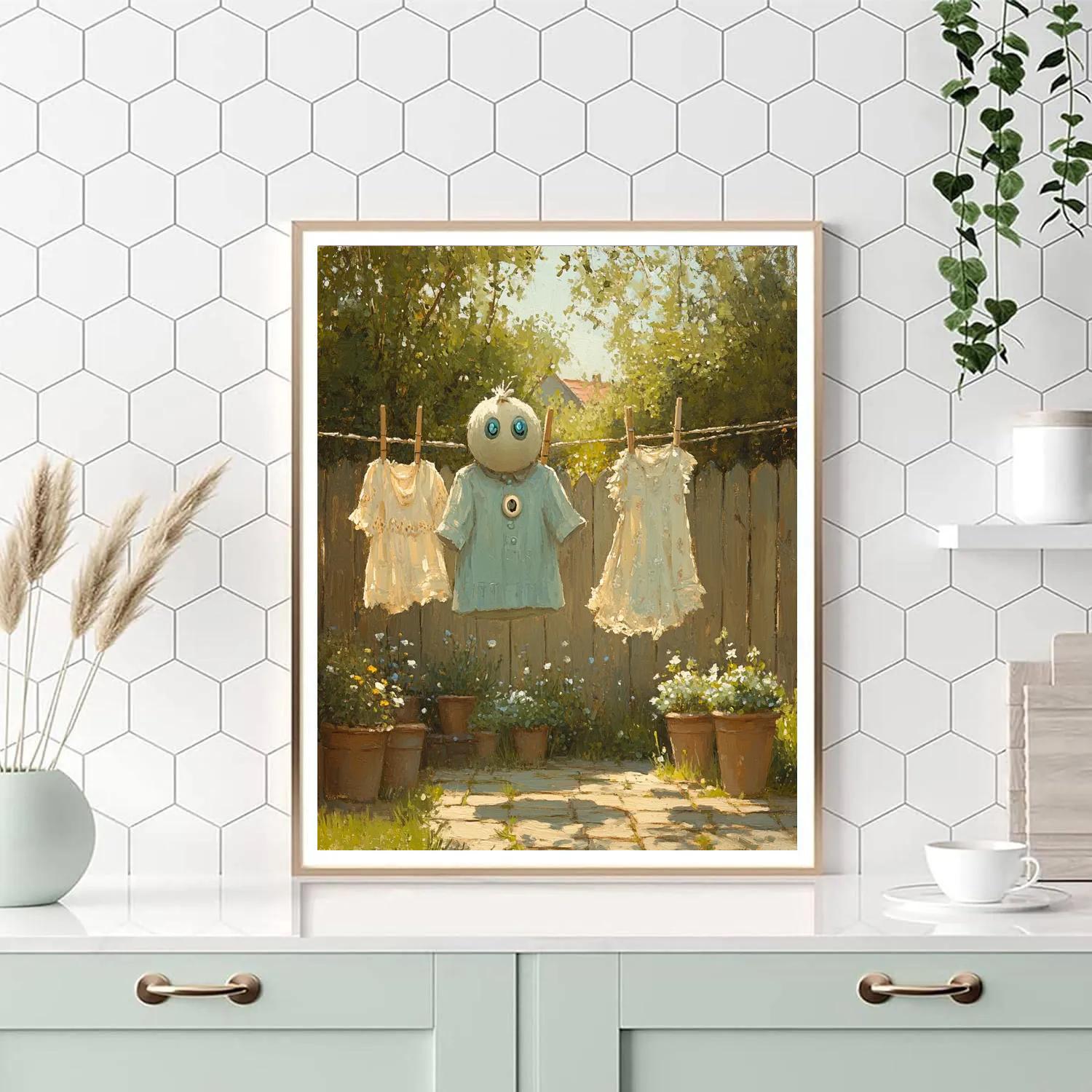 Scrump Garden Clothesline Breeze Disney Inspired Number painting