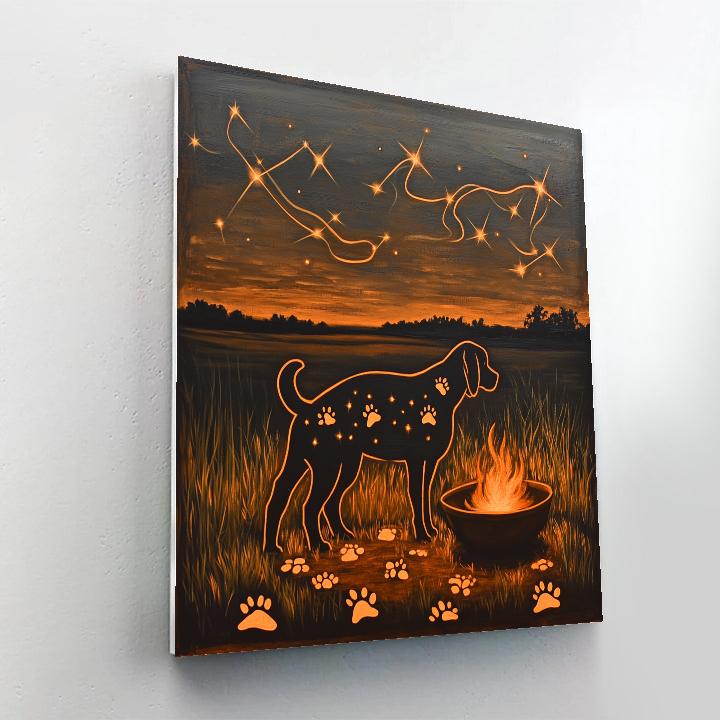 Frida Kahlo Inspired Xolo Night Warmth paint by number