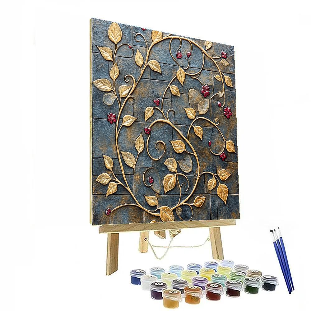 Gustav Klimt Inspired Golden Vine Tapestry Painting by numbers kit