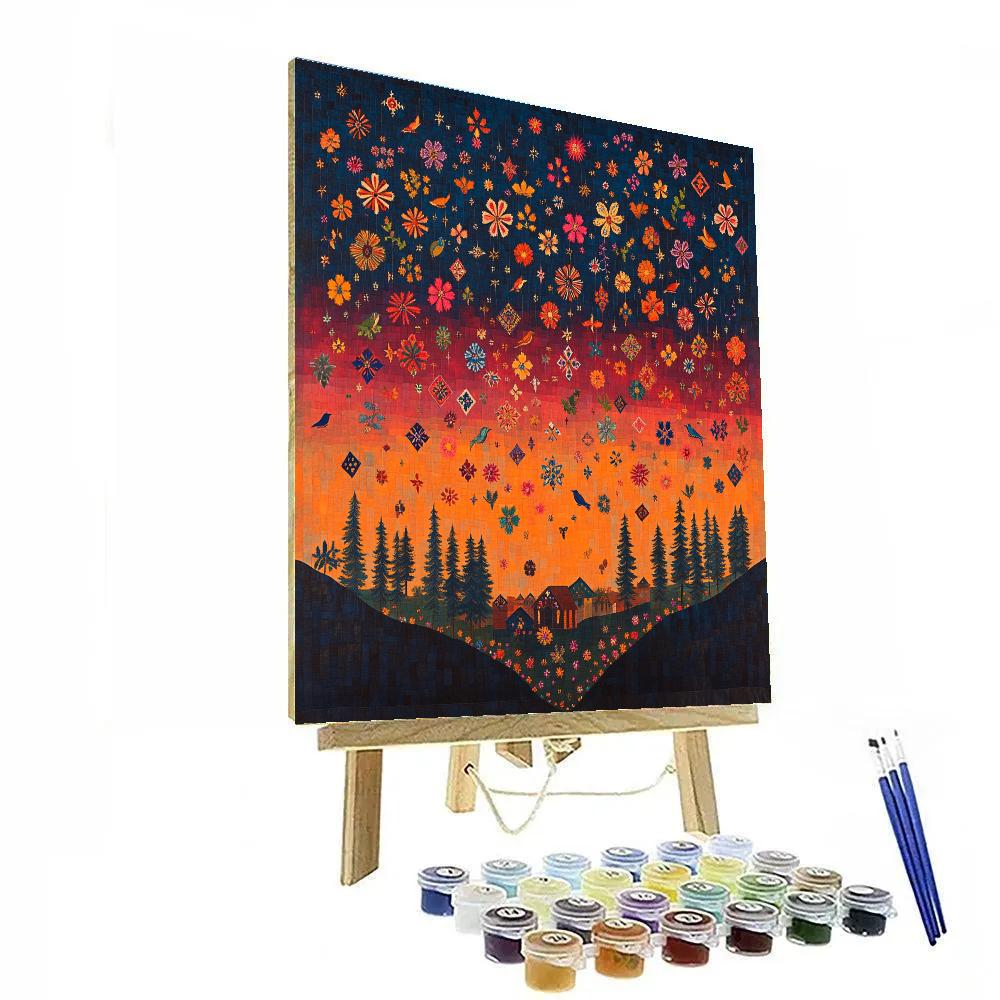 Frida Kahlo Inspired Huipil Sky Pattern Painting by numbers kit