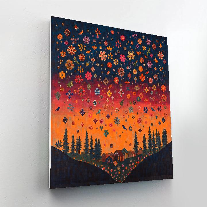 Frida Kahlo Inspired Huipil Sky Pattern Painting by numbers kit