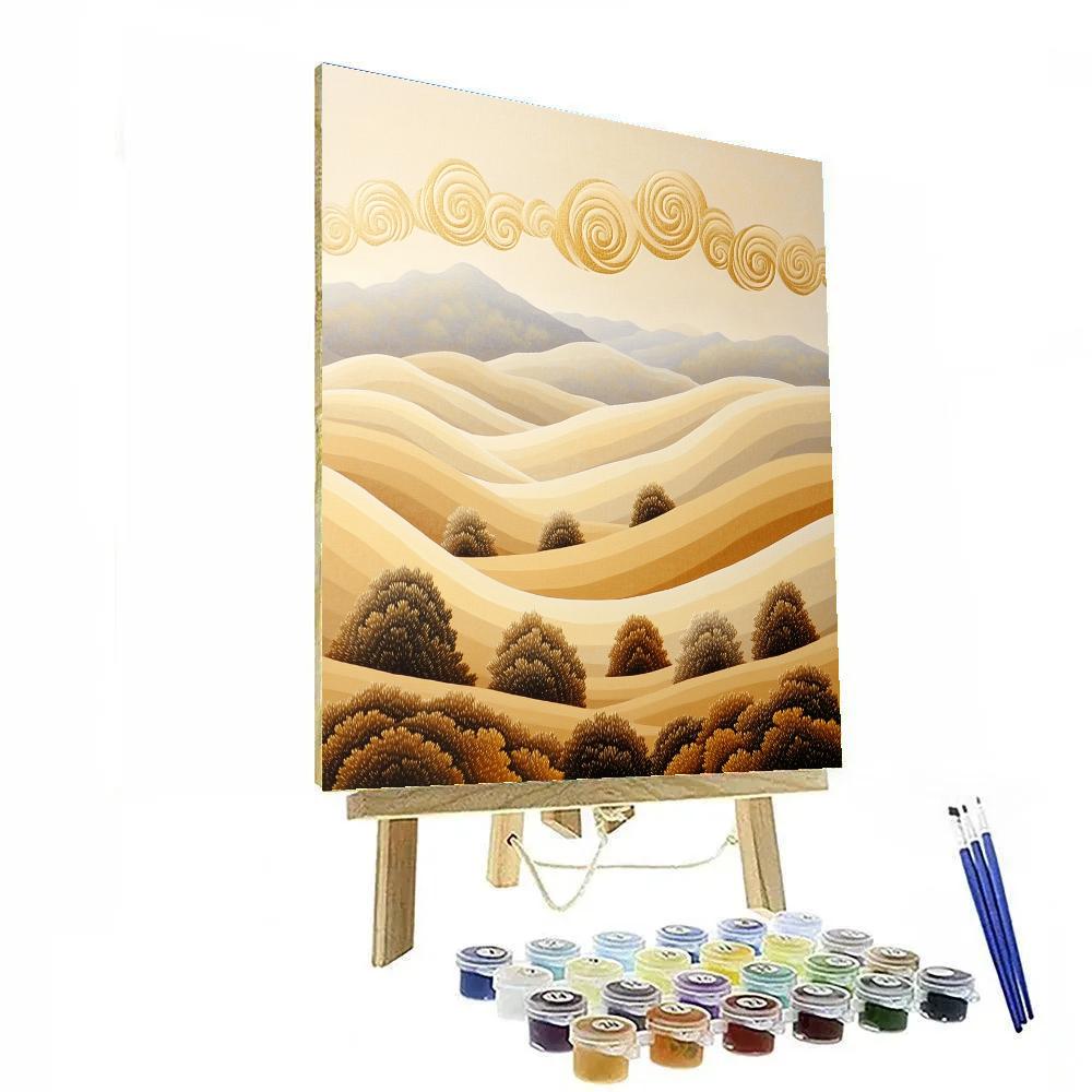 Gustav Klimt Inspired Ornamental Misty Valley DIY paint by numbers