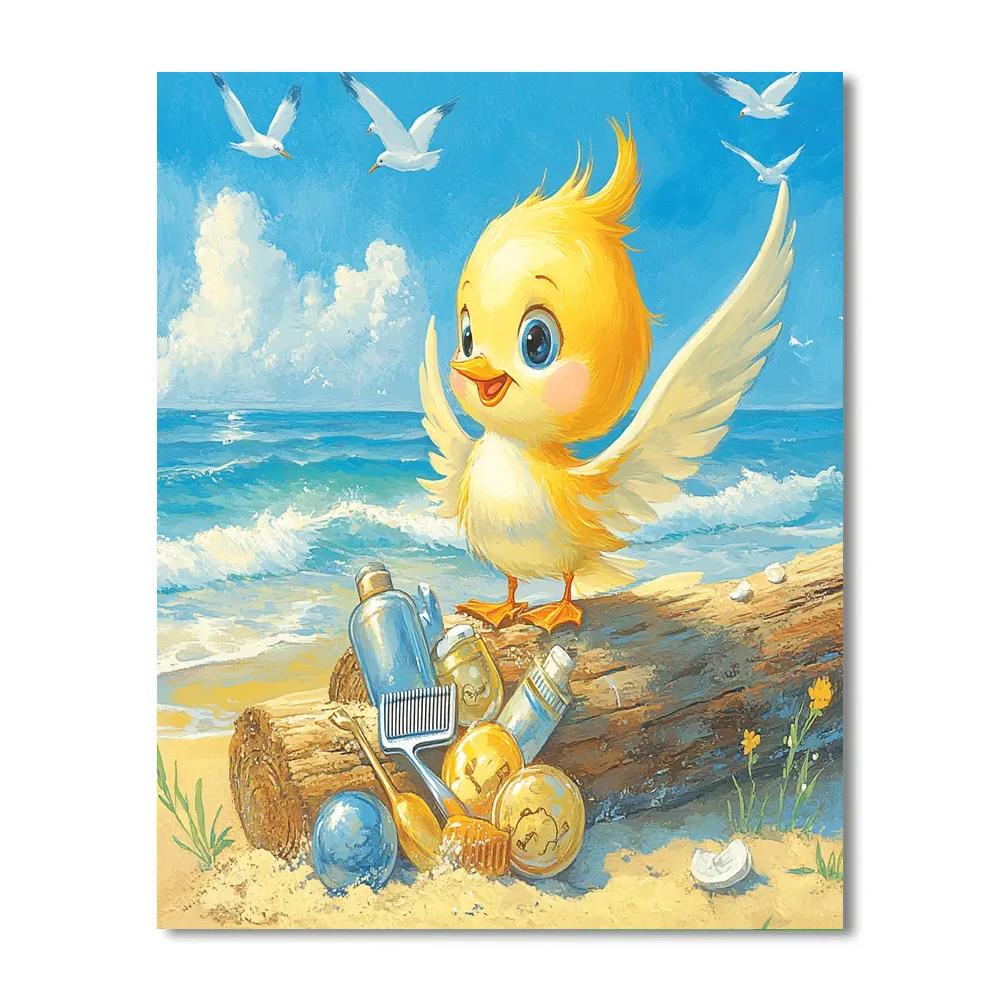 Scuttle Seagull Beach Treasure Talk Disney Inspired Paint by numbers art