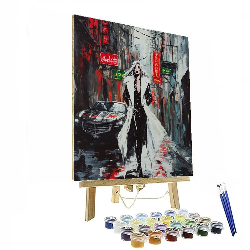 Cruella De Vil City Alley Fashion Stride Disney Inspired painting number kit