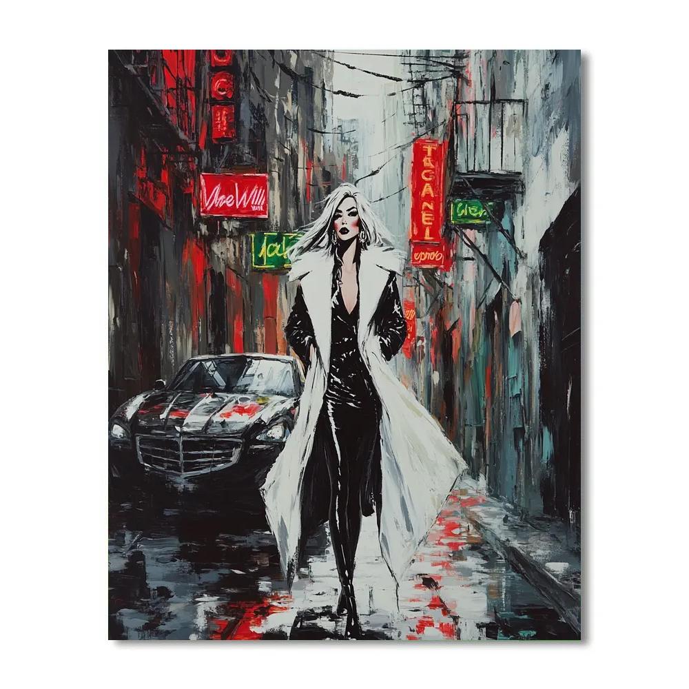 Cruella De Vil City Alley Fashion Stride Disney Inspired painting number kit