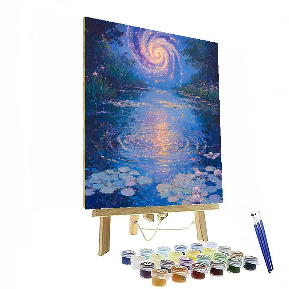 Monet Inspired Reflections Of A Distant Galaxy paint by number