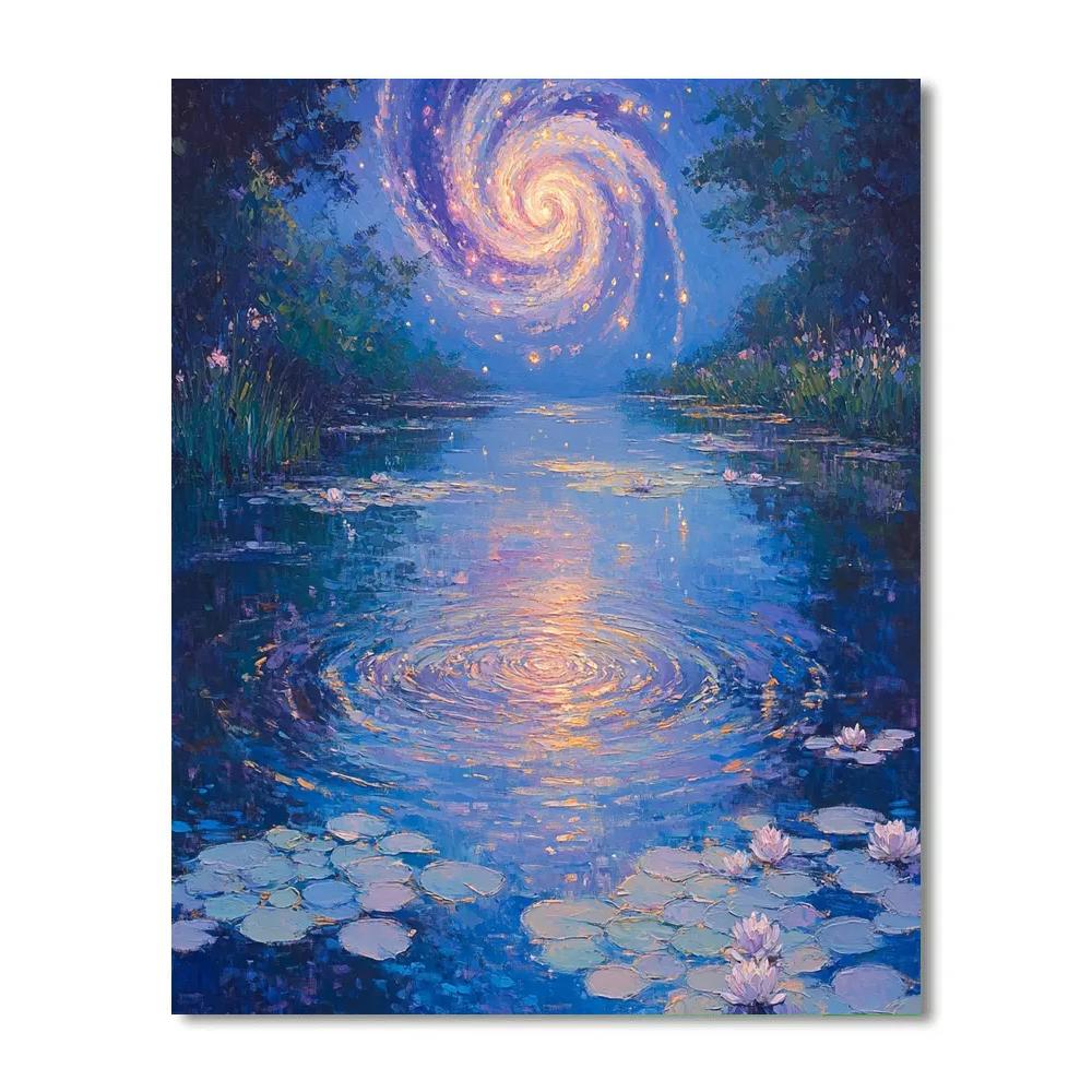 Monet Inspired Reflections Of A Distant Galaxy paint by number