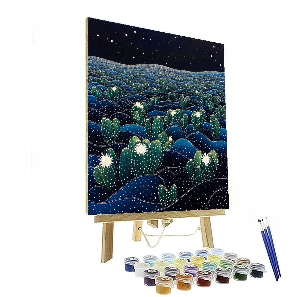 Frida Kahlo Inspired Opuntia Star Orchard paint by number