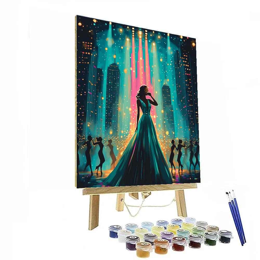 Gazelle Concert Stage City Night Disney Inspired paint by color