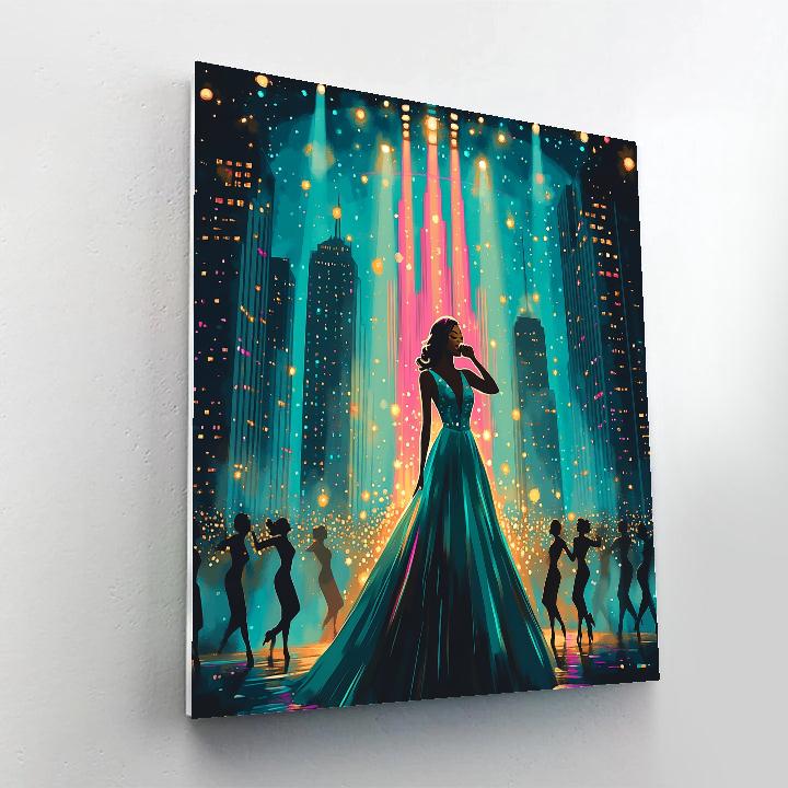 Gazelle Concert Stage City Night Disney Inspired paint by color