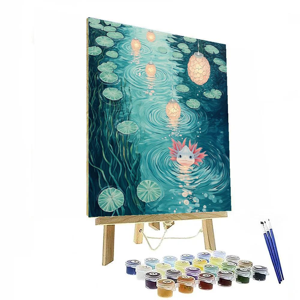 Frida Kahlo Inspired Axolotl Lake Lanterns Paint by numbers kits
