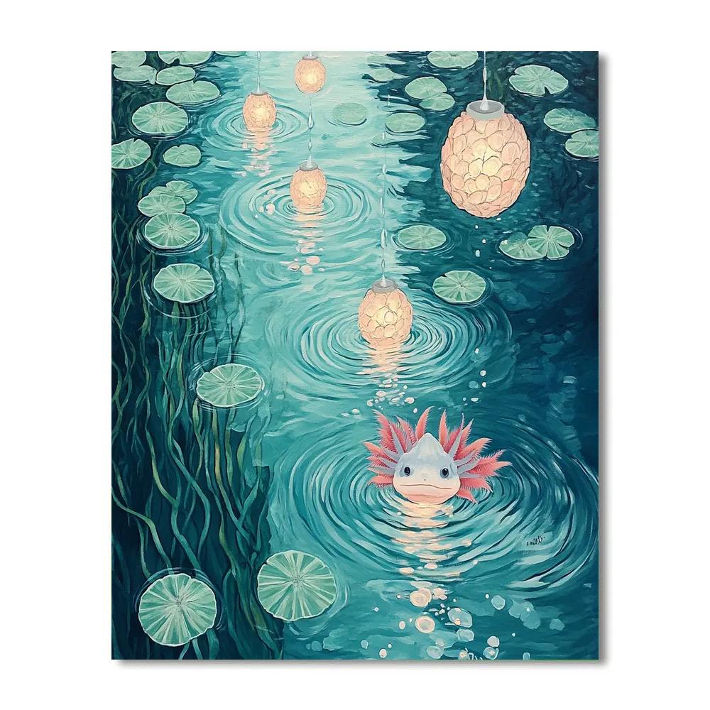 Frida Kahlo Inspired Axolotl Lake Lanterns Paint by numbers kits