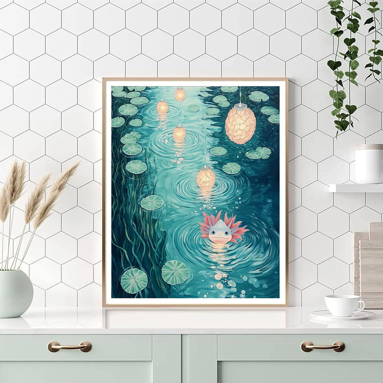 Frida Kahlo Inspired Axolotl Lake Lanterns Paint by numbers kits