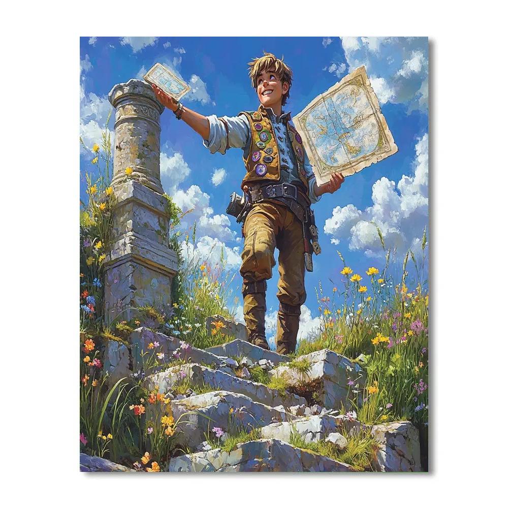 Barley Lightfoot Ancient Ruin Map Tour Disney Inspired paint by numbers