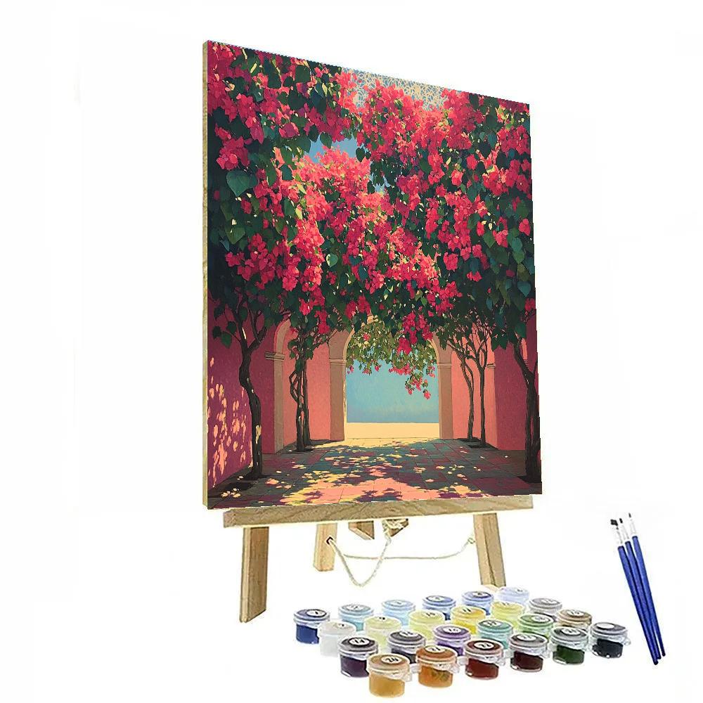 Frida Kahlo Inspired Crimson Bougainvillea Sky DIY paint by numbers