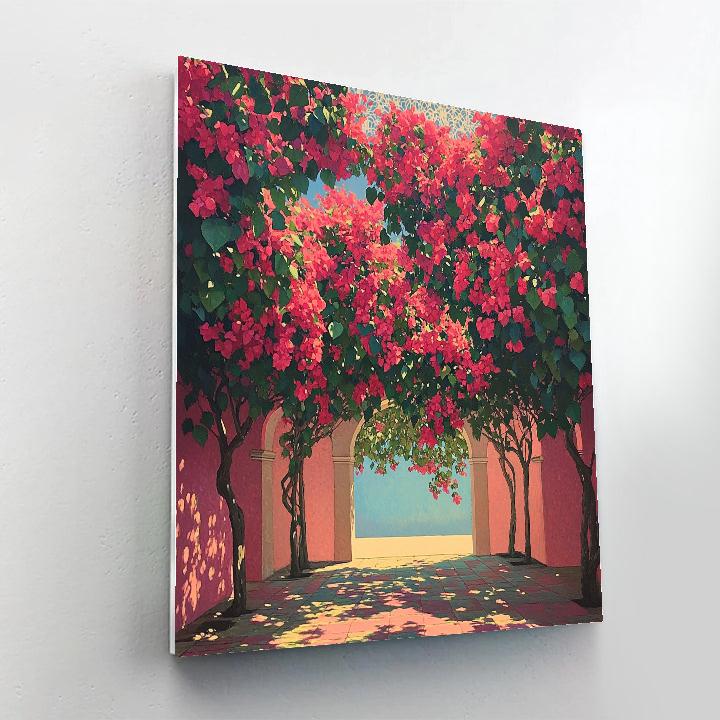 Frida Kahlo Inspired Crimson Bougainvillea Sky DIY paint by numbers