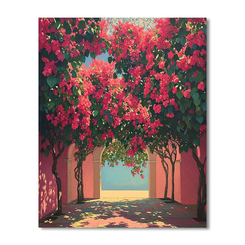 Frida Kahlo Inspired Crimson Bougainvillea Sky DIY paint by numbers