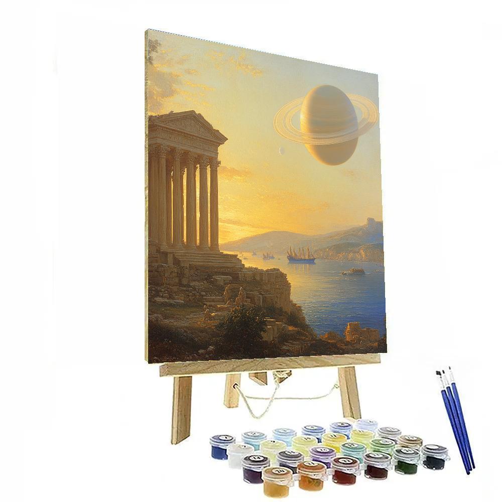 Claude Lorrain Inspired Temple By The Rings Of Saturn Paint by numbers kits