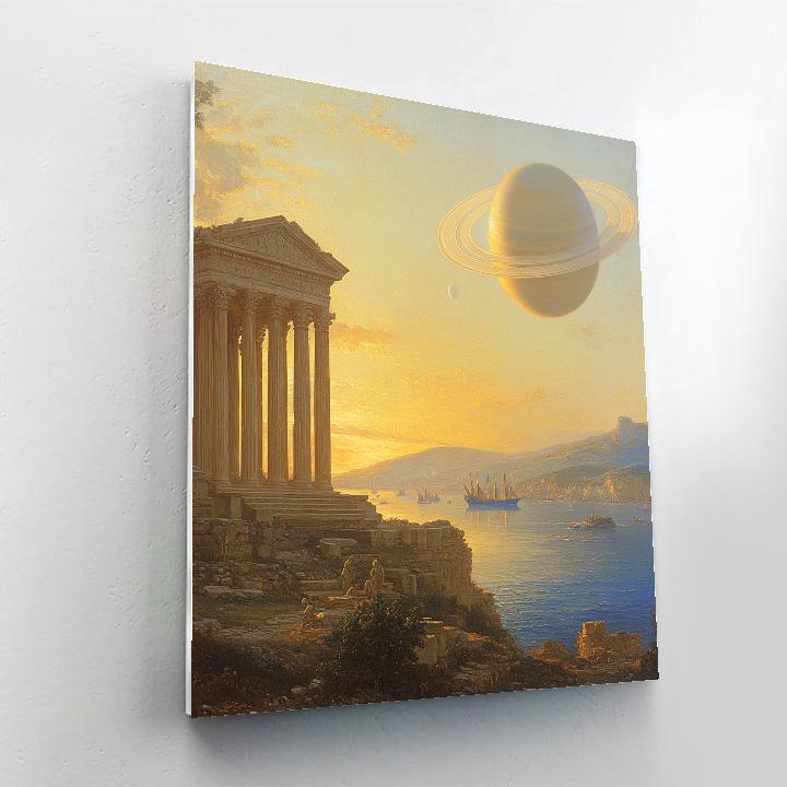 Claude Lorrain Inspired Temple By The Rings Of Saturn Paint by numbers kits