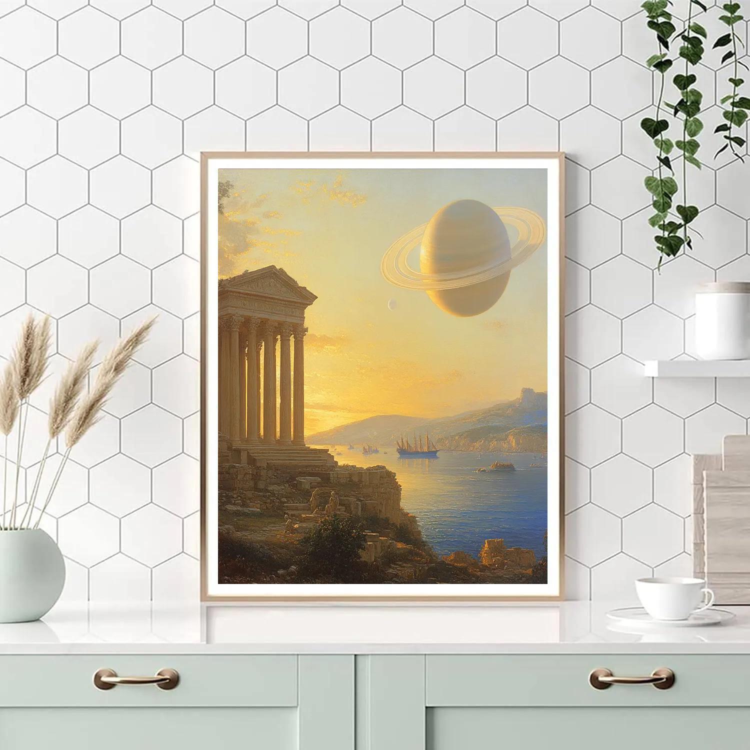 Claude Lorrain Inspired Temple By The Rings Of Saturn Paint by numbers kits