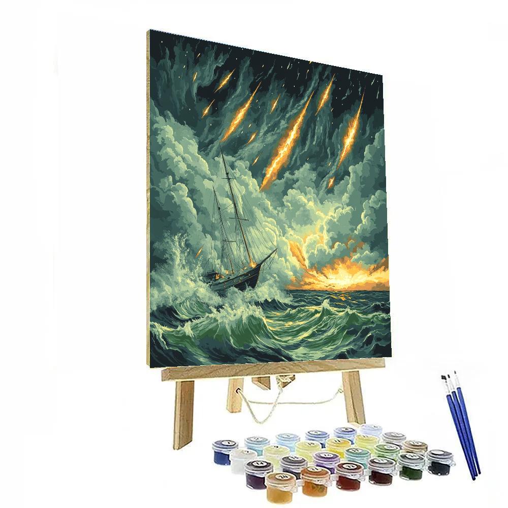 JMW Turner Inspired Storm Of Meteors At Sea Paint by numbers art
