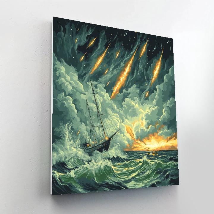 JMW Turner Inspired Storm Of Meteors At Sea Paint by numbers art