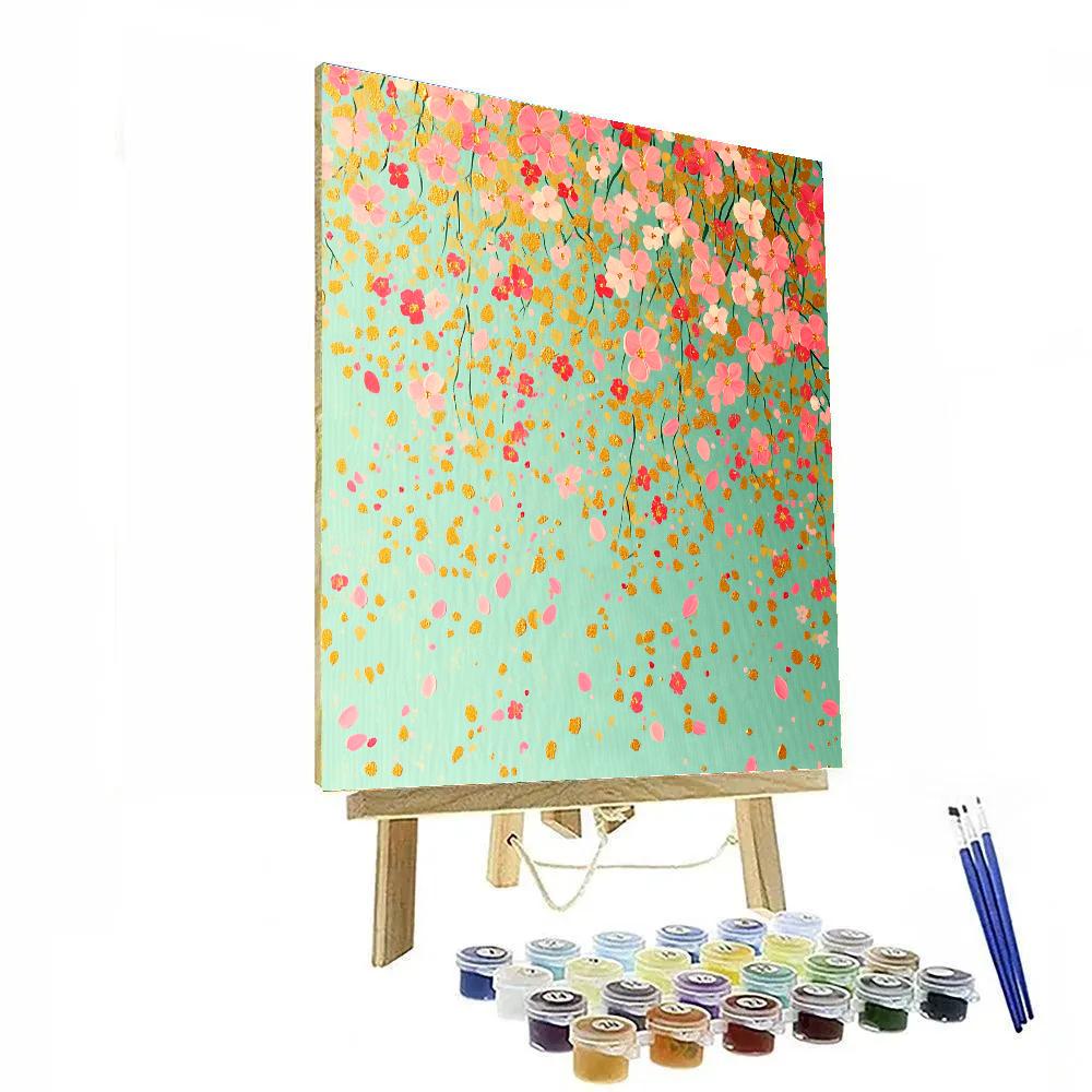 Gustav Klimt Inspired Patterned Blossom Rain Painting by numbers kit
